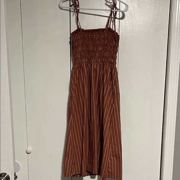 Brown Striped Midi Dress - Picture 4 of 8